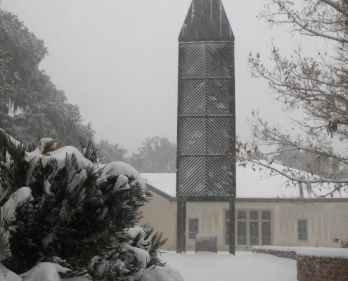 Photos of rare snow at Mepkin Photos of rare snow at Mepkin
