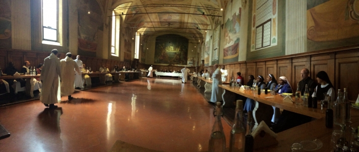 Monte Oliveto Monastery Refectory – dinner with the monks Monte Oliveto Monastery Refectory – dinner with the monks.