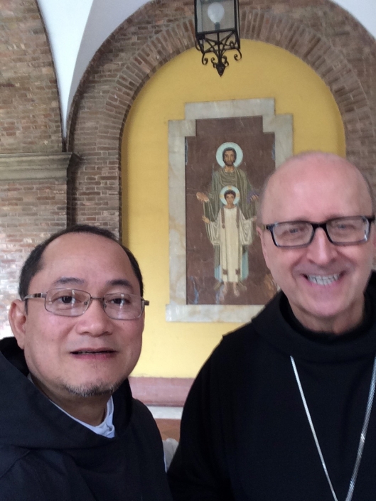 Fr. Jonas with Abbot Primate Gregory Polan, OSB Fr. Jonas with Abbot Primate Gregory Polan, OSB